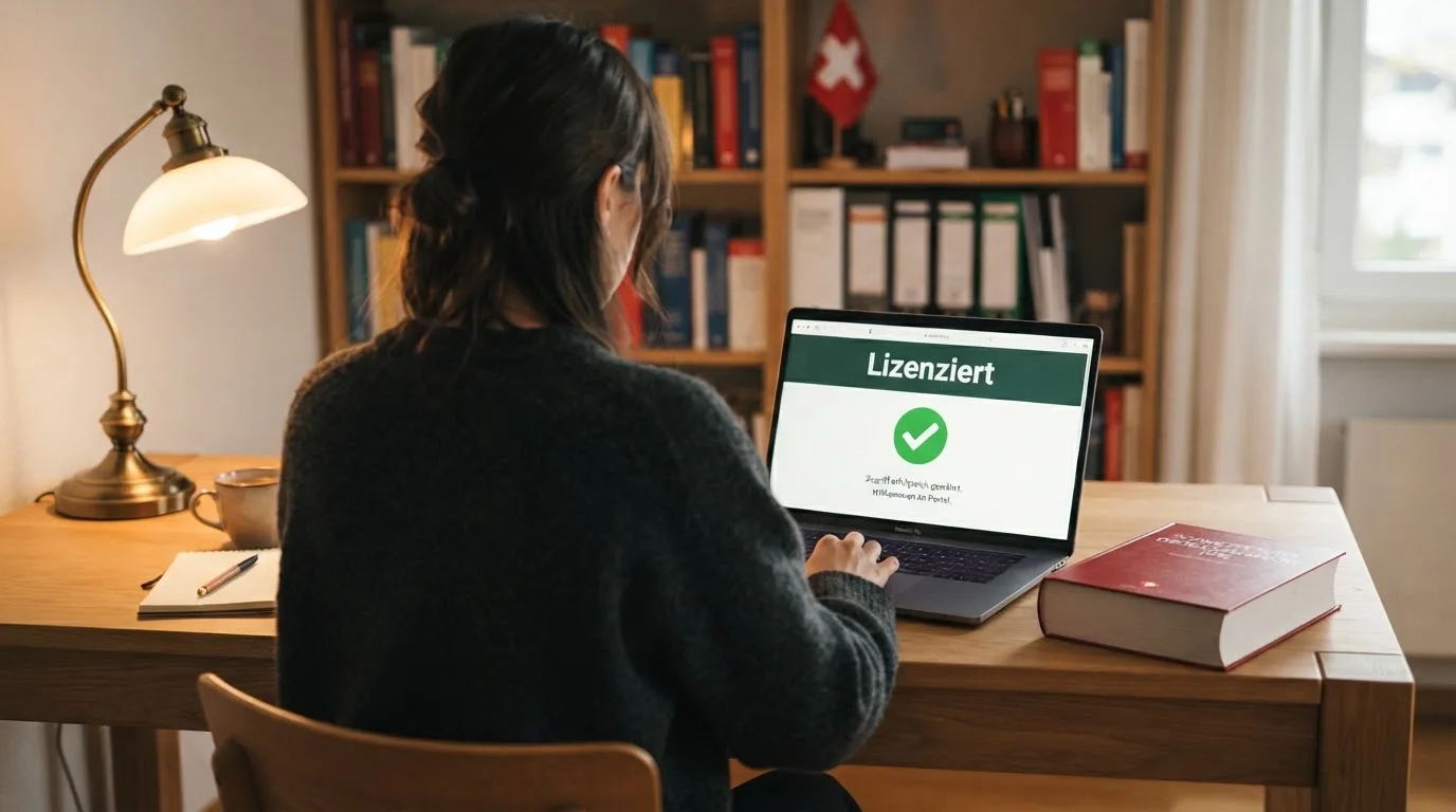 Amtliches Schreiben mit Stempel auf einem Schreibtisch neben einem Gesetzbuch — 10 franken bonus ohne einzahlung casino