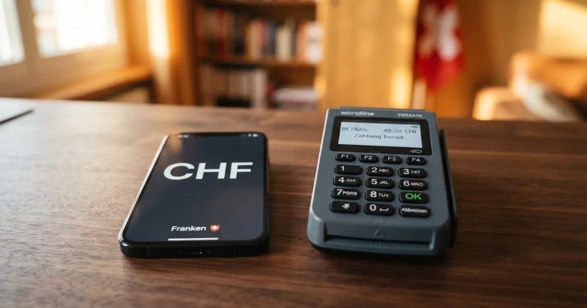 Kartenterminal und Smartphone mit einer ausstehenden Zahlungsbenachrichtigung — 40 franken bonus ohne einzahlung casino