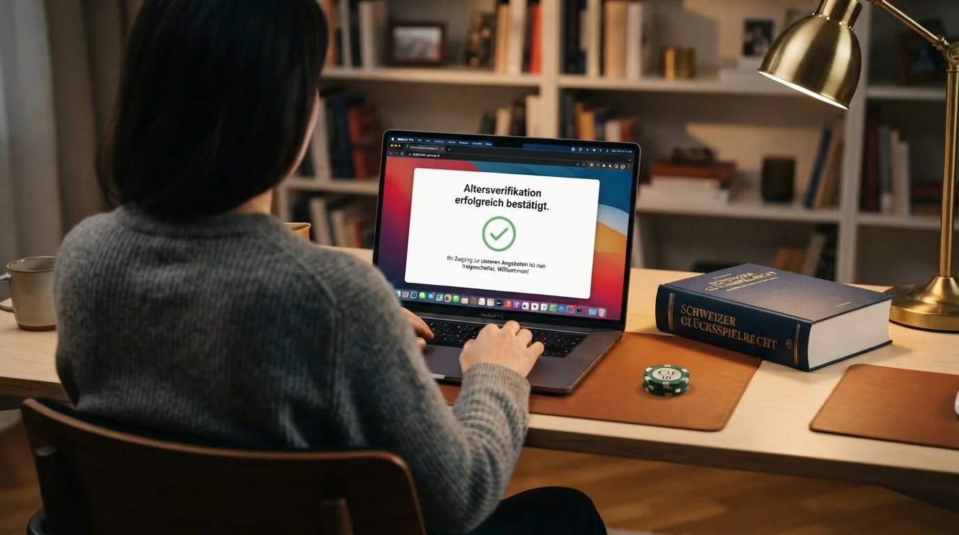 Amtliches Schreiben mit Stempel auf einem Schreibtisch neben einem Gesetzbuch — best crypto casino schweiz