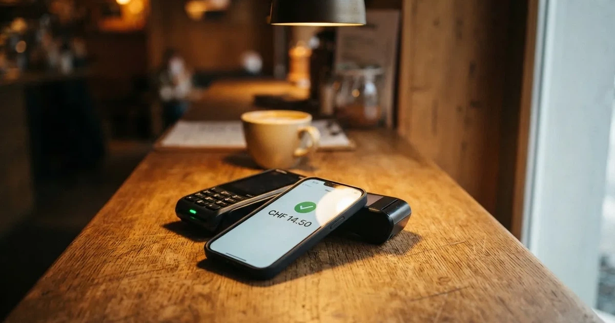 Kartenterminal und Smartphone mit einer ausstehenden Zahlungsbenachrichtigung — handy casino echtgeld bonus ohne einzahlung